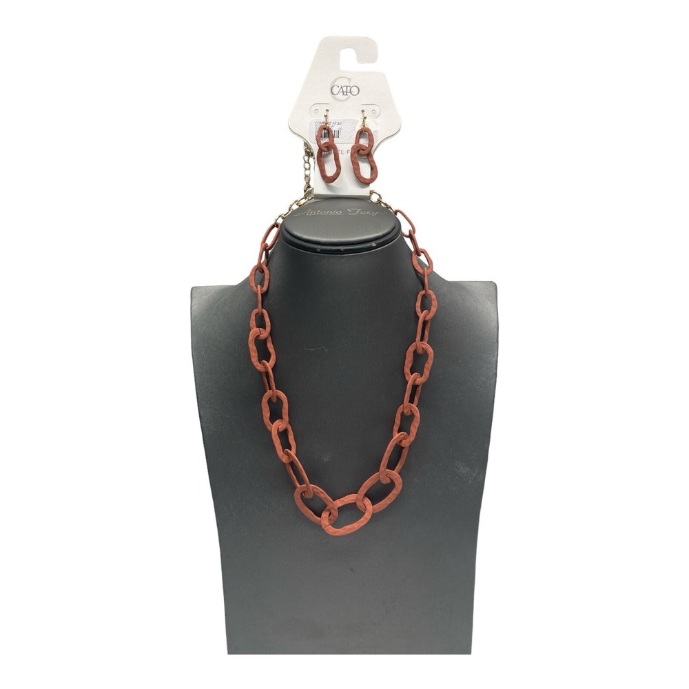 Cato Potters Clay 10" Necklace & Earrings Set